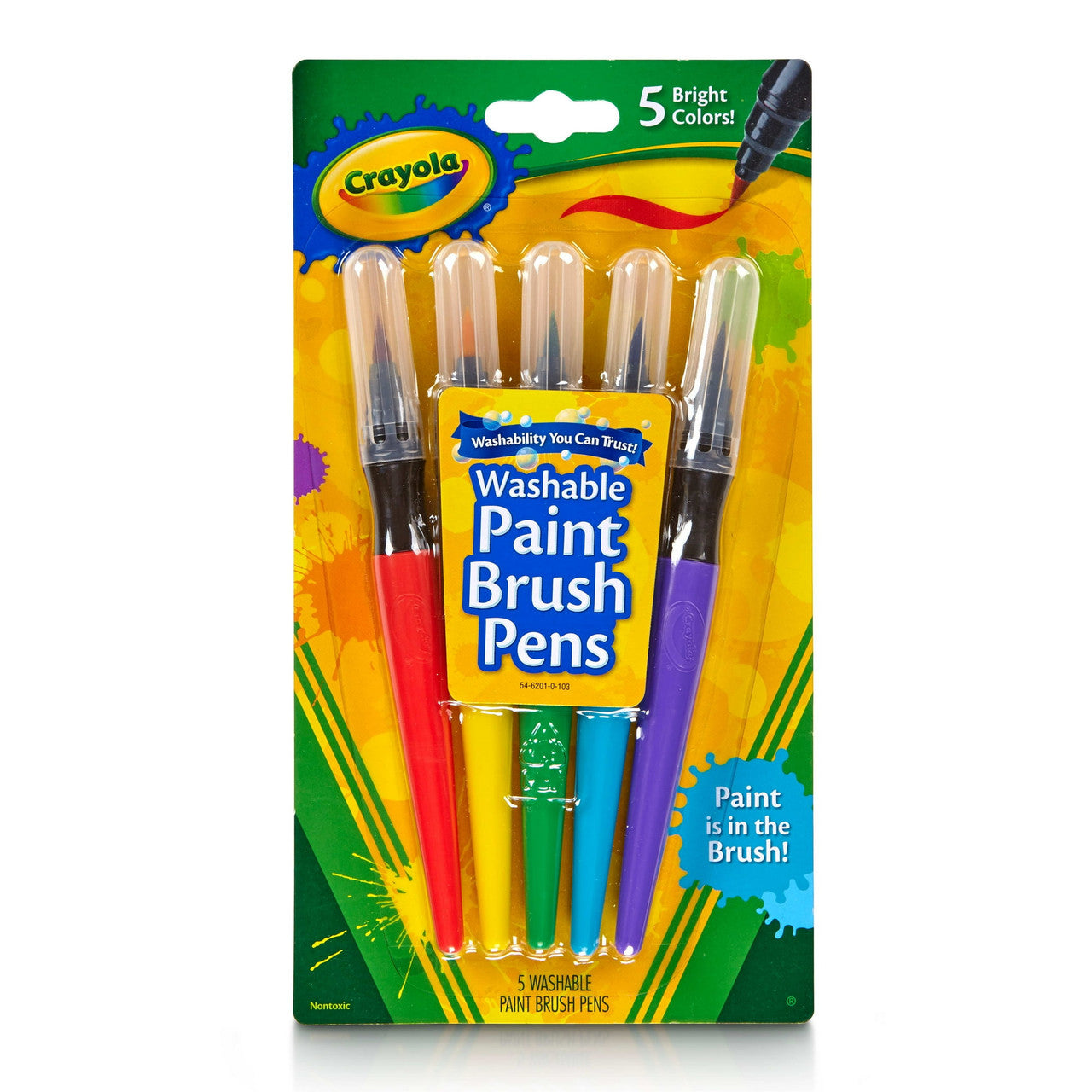 Crayola No Drip Washable Paint Brush Pens - 5 Ea